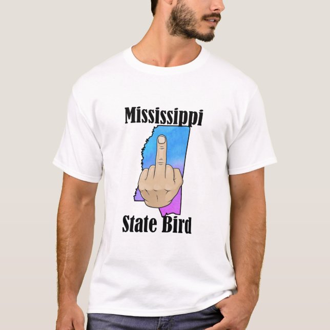 Mississippi state bird t-shirt middle finger color (Front)