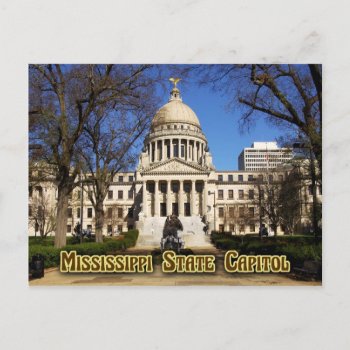 Mississippi State Capitol Building  Jackson Postcard by HTMimages at Zazzle