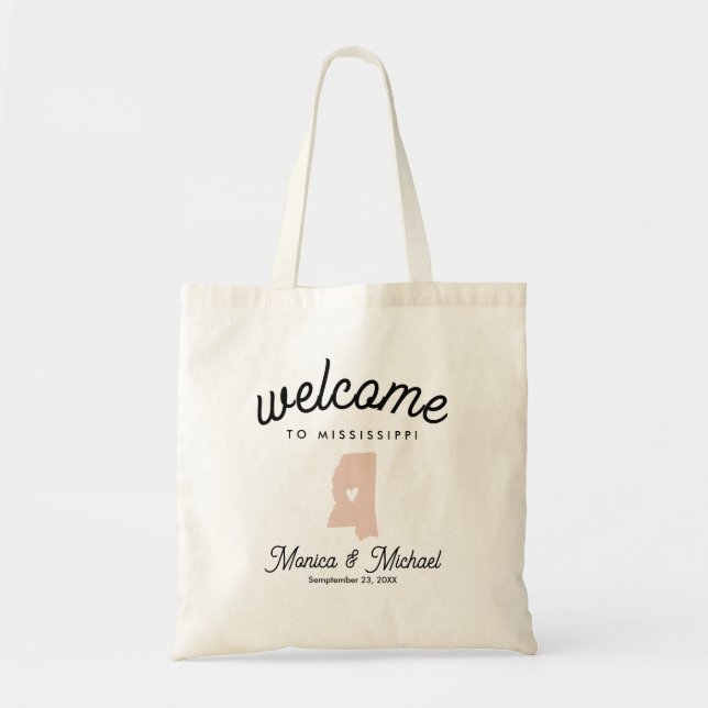 MISSISSIPPI State Destination Wedding ANY COLOR   Tote Bag (Front)