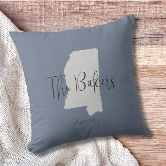 Mississippi State Family Name Throw Pillow