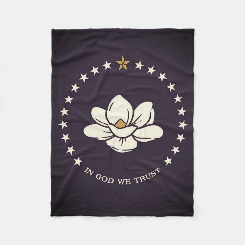 Mississippi State Flag Design Fleece Blanket
