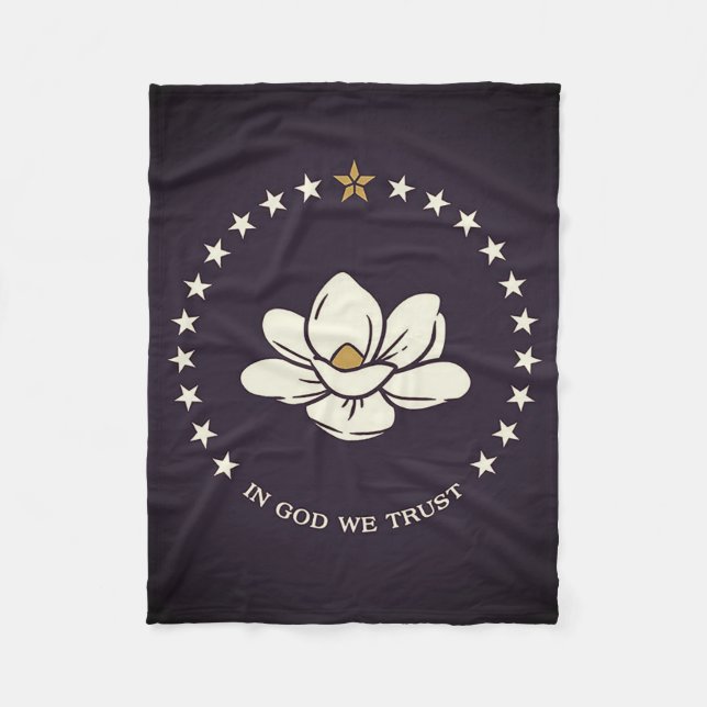 Mississippi State Flag Design Fleece Blanket (Front)