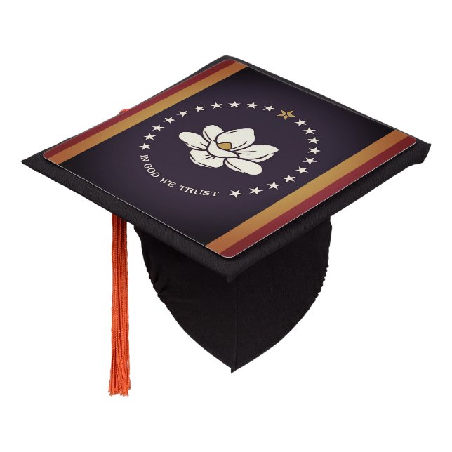Mississippi State Flag Design Graduation Cap Topper (Angled)