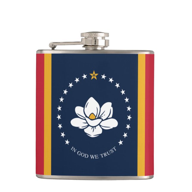 Mississippi State flag Flask (Front)