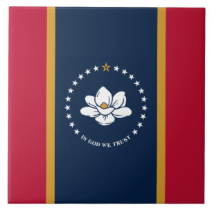 Mississippi State Flag on Tile