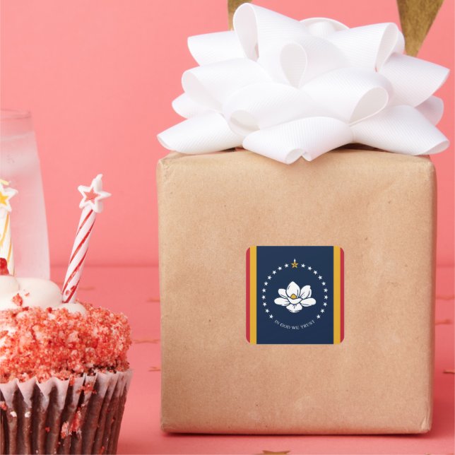 Mississippi State Flag USA Square Sticker (Party)