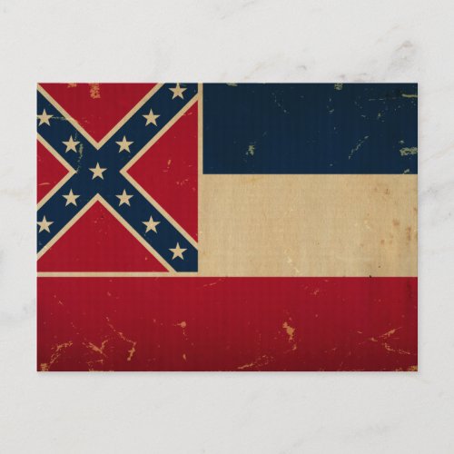 Mississippi State Flag VINTATEpng Postcard