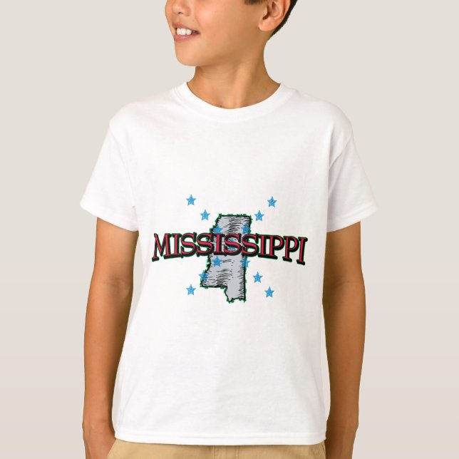Mississippi State Map T-Shirt (Front)