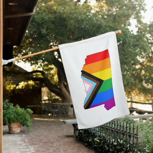 Mississippi State Pride LGBTQ Progress Pride House Flag