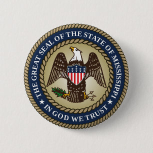Mississippi state seal america republic symbol fla pinback button