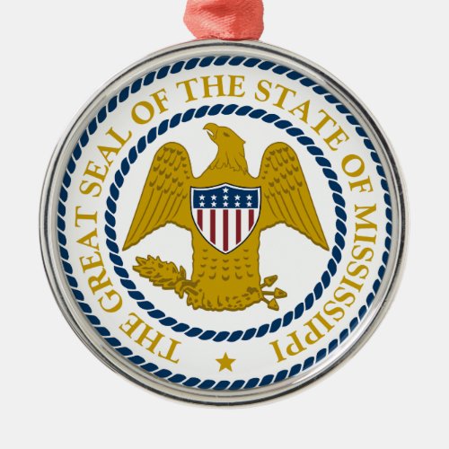 Mississippi State Seal Metal Ornament