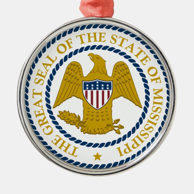 Mississippi State Seal Metal Ornament (Front)