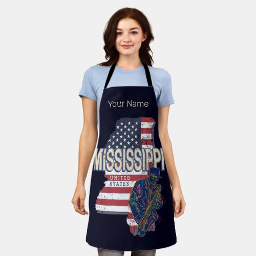 Mississippi State United States Map Vintage USA Apron