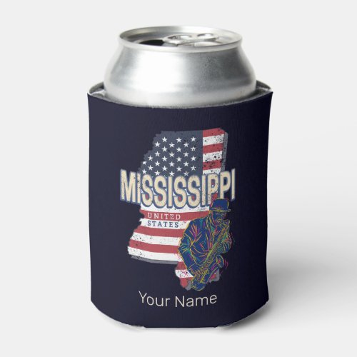 Mississippi State United States Map Vintage USA Can Cooler