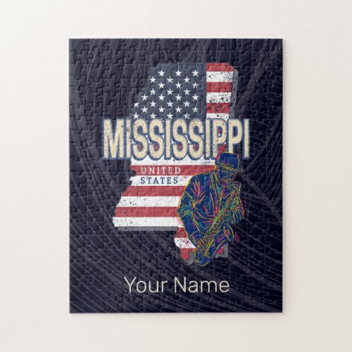 Mississippi State United States Map Vintage USA Jigsaw Puzzle