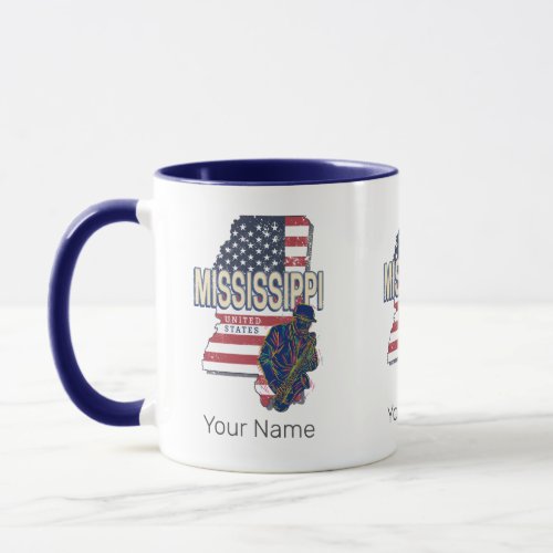 Mississippi State United States Map Vintage USA Mug