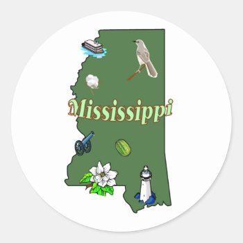 Mississippi Sticker by slowtownemarketplace at Zazzle