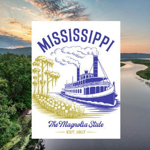 Mississippi The Magnolia State Est. 1817 Vintage Postcard
