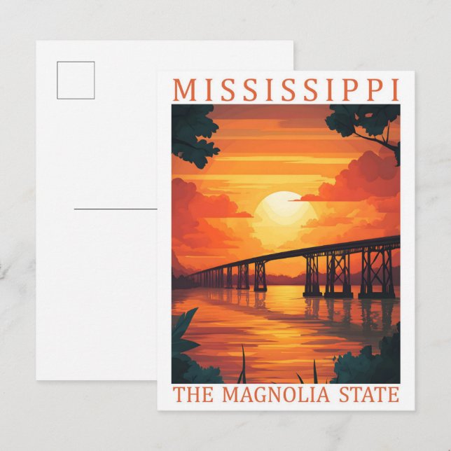 MIssissippi the Magnolia State USA Travel Place Postcard (Front/Back)