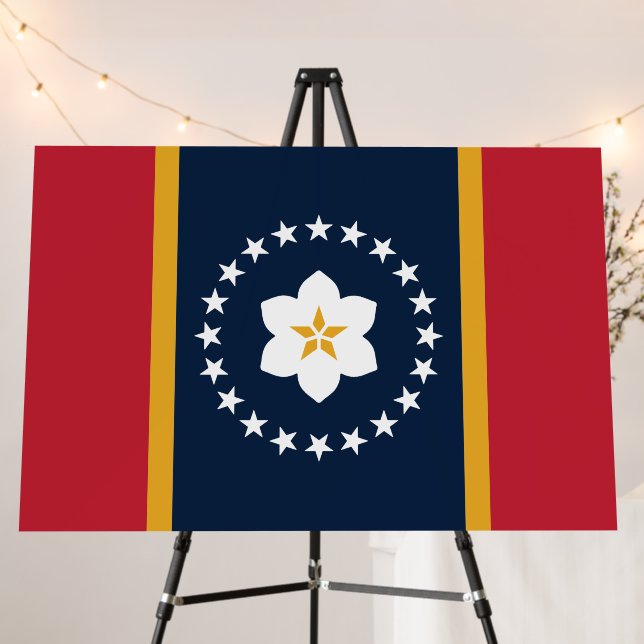 Mississippi: The Magnolia US State Flag Foam Board (In Situ (Stand))