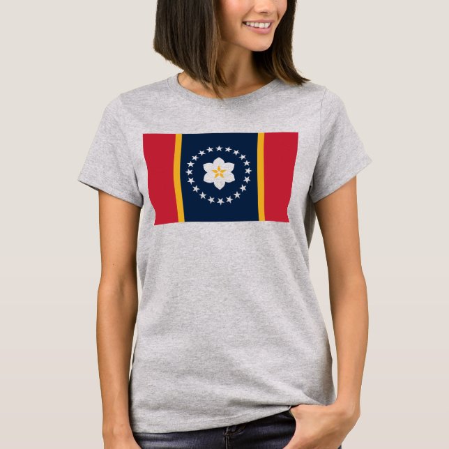 Mississippi: The Magnolia US State Flag T-Shirt (Front)
