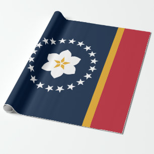 Mississippi: The Magnolia US State Flag Wrapping Paper