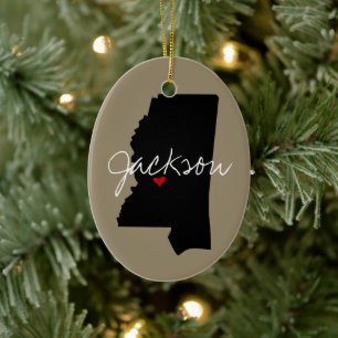 Mississippi Town Ceramic Ornament