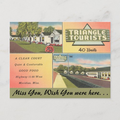 Mississippi Triangle Tourists Meridian Postcard