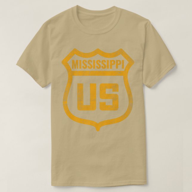 Mississippi - US highway distressed weathered look T-Shirt (Design Front)