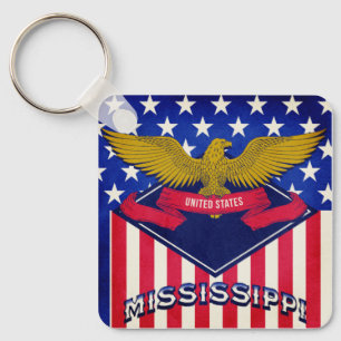 Mississippi USA Flag  Keychain