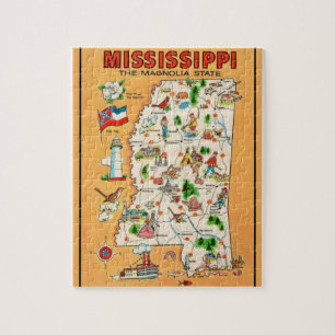 Mississippi Vintage Map Jigsaw Puzzle