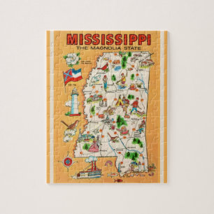 Mississippi Vintage Map Puzzle