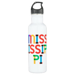 Mississippi Vintage Retro Pop Art 80s Type Stainless Steel Water Bottle