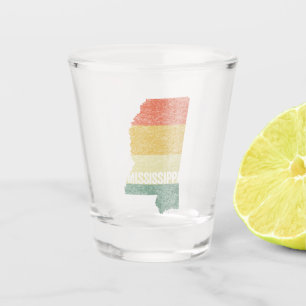 Mississippi Vintage Retro Sunset Distressed Map Shot Glass
