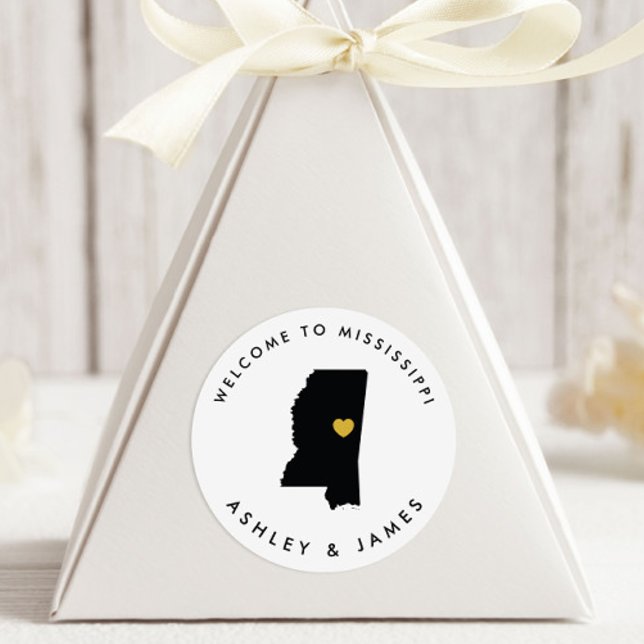 Mississippi Wedding Welcome Sticker Tag Gold Black (Creator Uploaded)