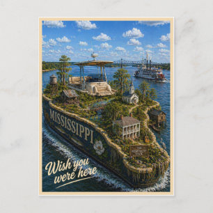 Mississippi Wish You Were Here State Series Postcard