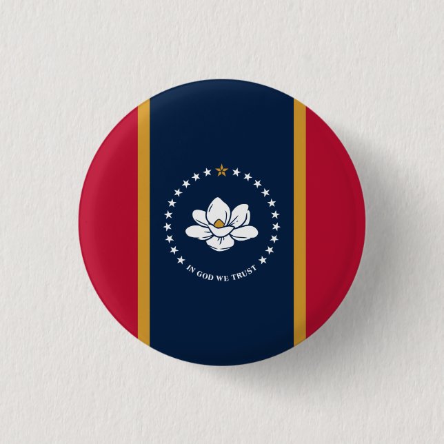 Mississippian Flag, Flag of Mississippi Button (Front)