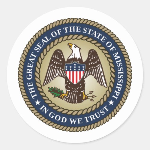 Mississippian Seal Mississippi Classic Round Sticker