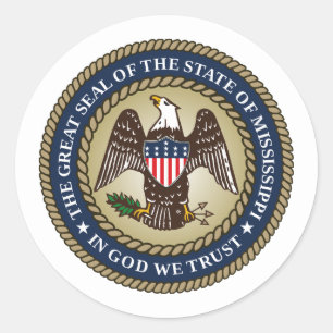 Mississippian Seal, Mississippi Classic Round Sticker