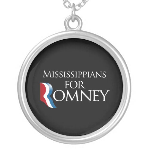 Mississippians for Romney _png Silver Plated Necklace
