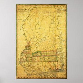 MississippiPanoramic MapMississippi Poster