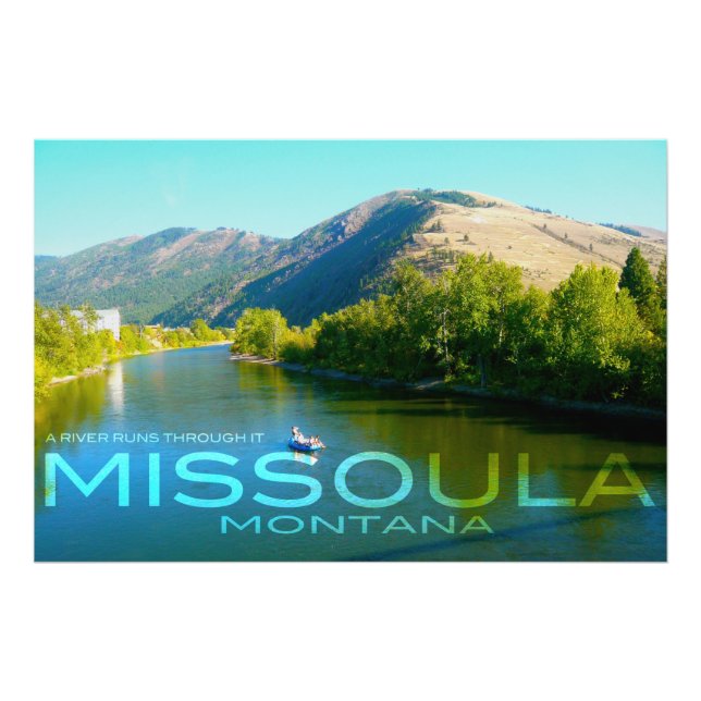 Missoula, Montana - A River Runs Through It Photo Print (Front)