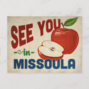 Missoula Montana Apple - Vintage Travel Postcard