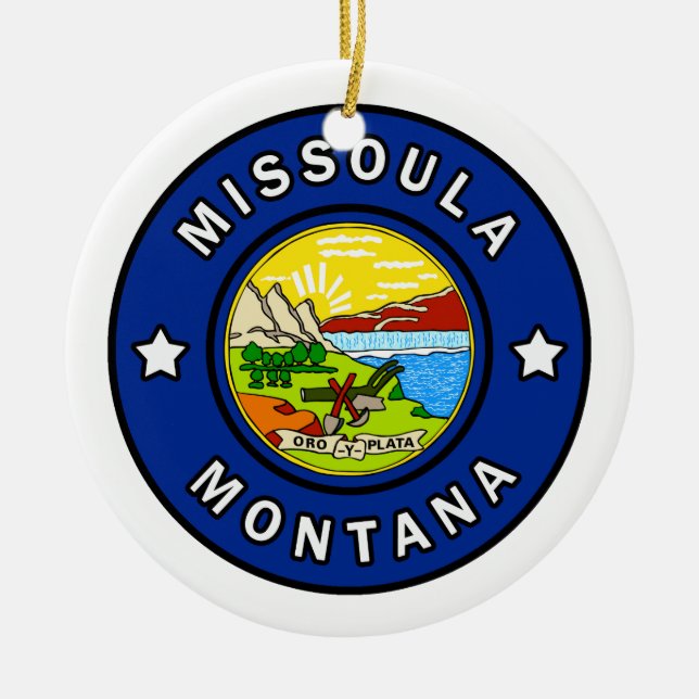 Missoula Montana Ceramic Ornament (Front)