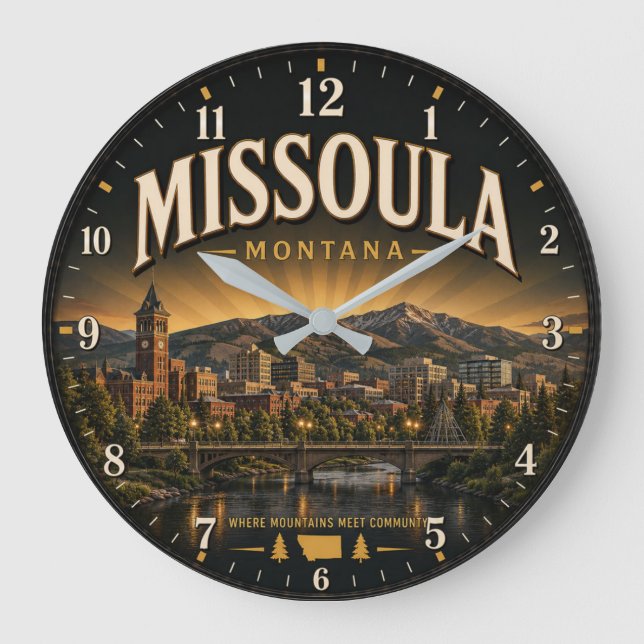 Missoula Montana Large Clock (Front)