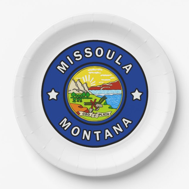 Missoula Montana Paper Plates (Front)