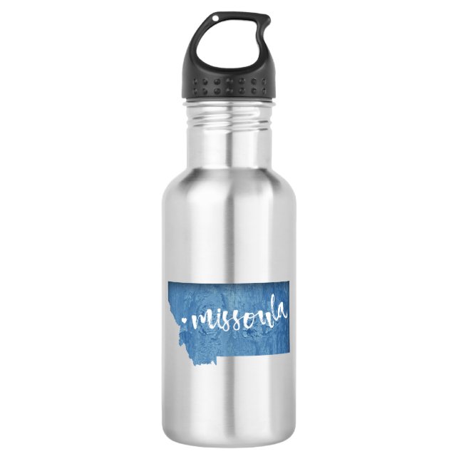 Missoula, Montana Stainless Steel Water Bottle (Front)
