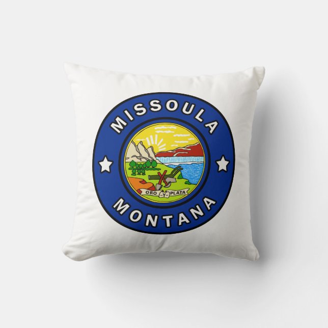 Missoula Montana Throw Pillow (Front)