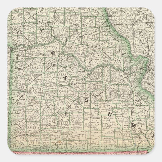 Missouri and Arkansas Square Sticker (Front)