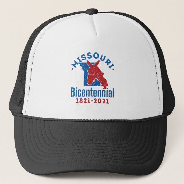 Missouri Bicentennial 200th Anniversary 2021 Mule Trucker Hat (Front)